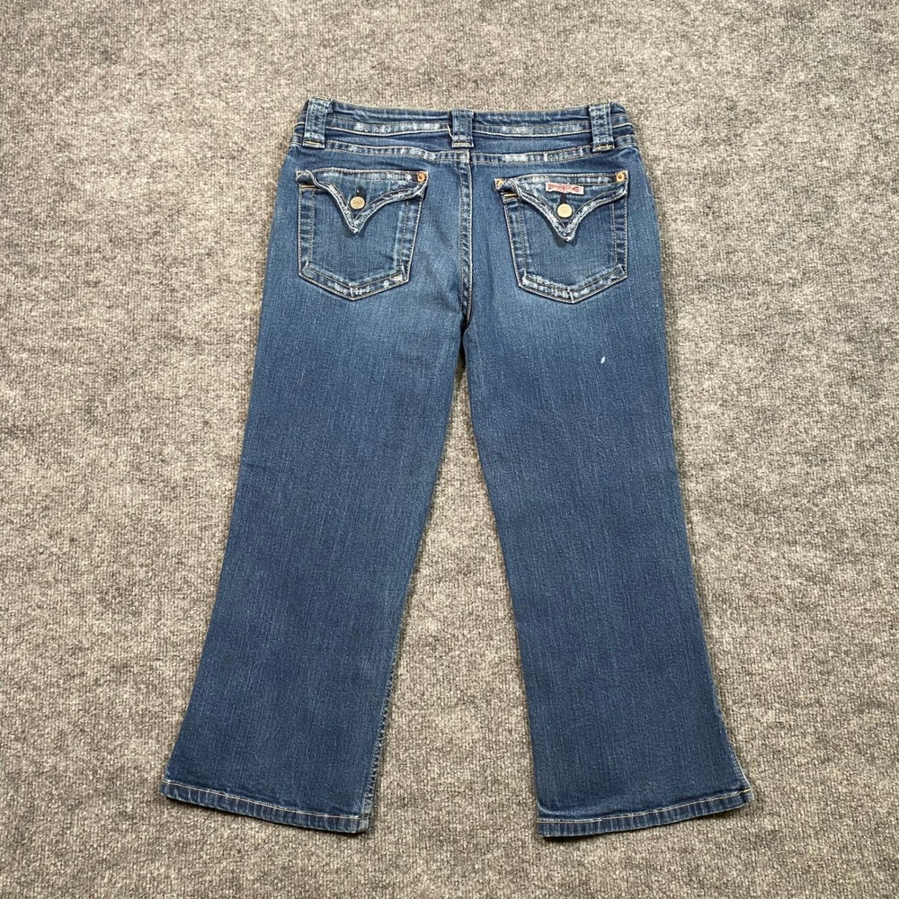 Hudson‎ Jeans Womens 31 Blue Signature Flap Pocket Bootcut Crop Jeans W17850